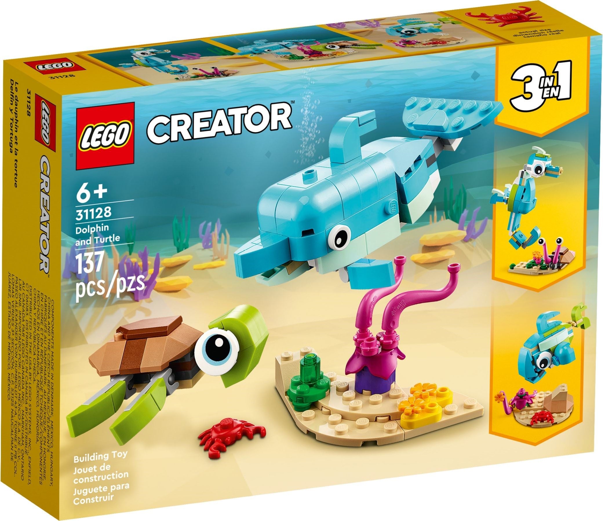 LEGO® Creator 3-v-1 Morski delfin / Dolphin and Turtle (31128)