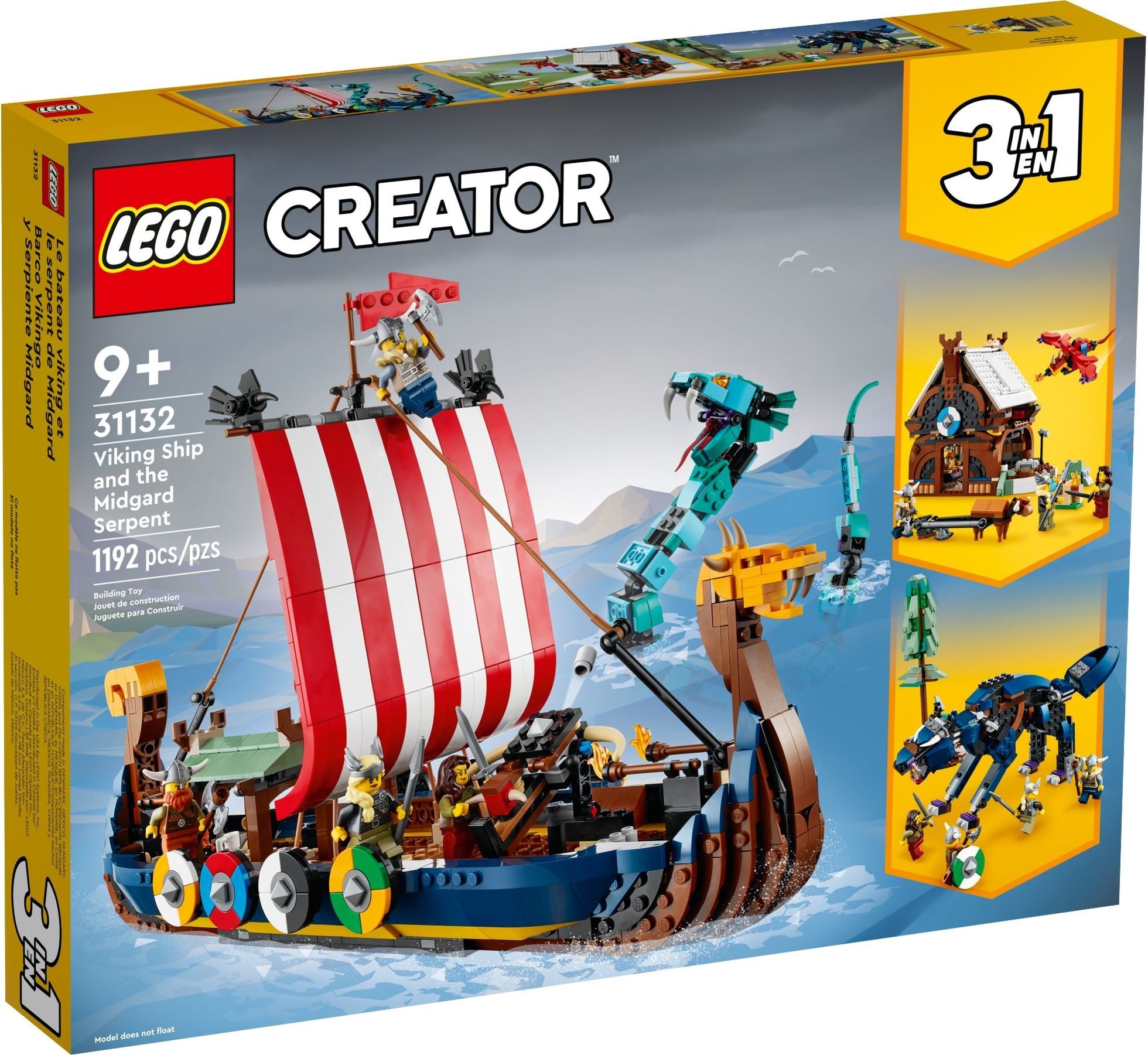 LEGO® Creator 3-v-1 Vikinška ladja in morska kača / Viking Ship and the Midgard Serpent 31132