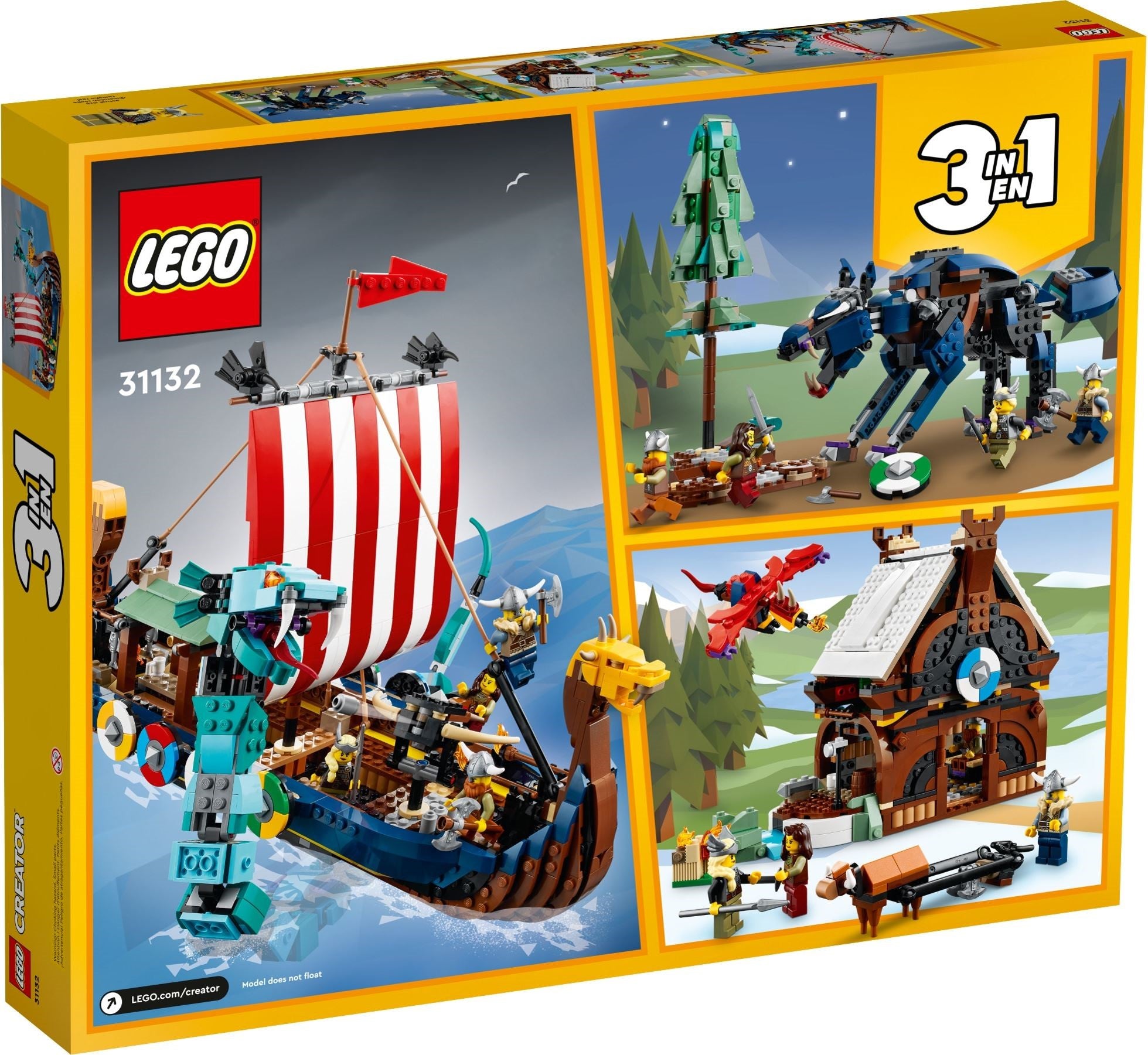 LEGO® Creator 3-v-1 Vikinška ladja in morska kača / Viking Ship and the Midgard Serpent 31132