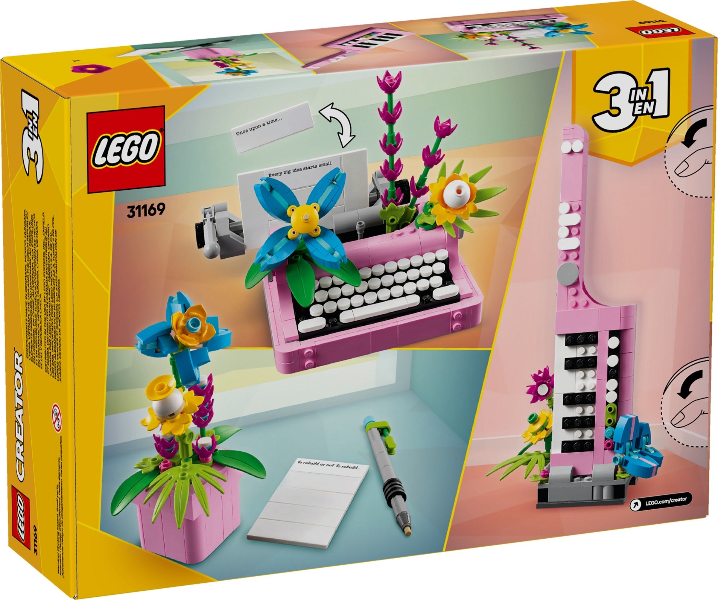 LEGO® Creator 3-v-1 Pisalni stroj s cvetlicami / Typewriter with Flowers (31169)