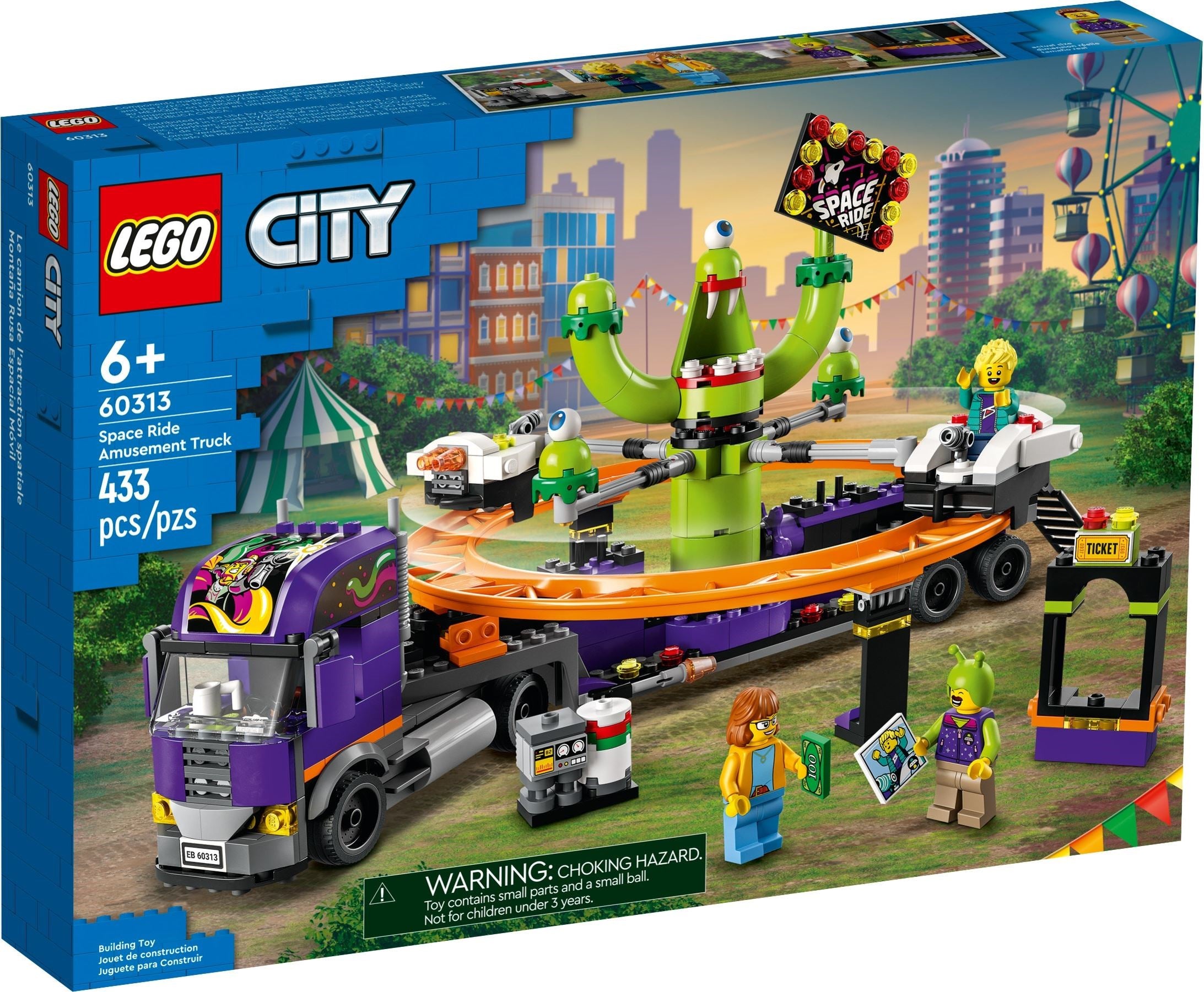 LEGO® City Tovornjak s potujočim zabaviščem in vesoljsko atrakcijo (60313)